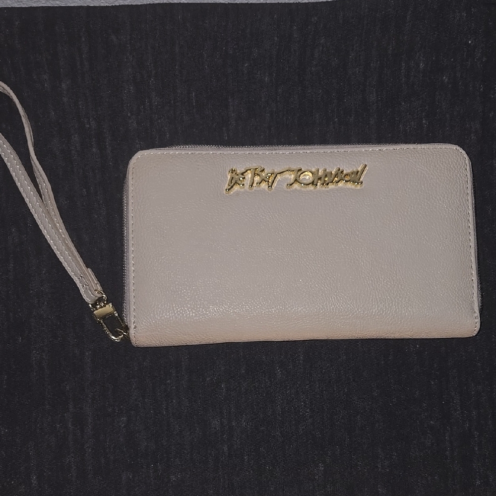 Betsey Johnson Cream Wristlet Wallet